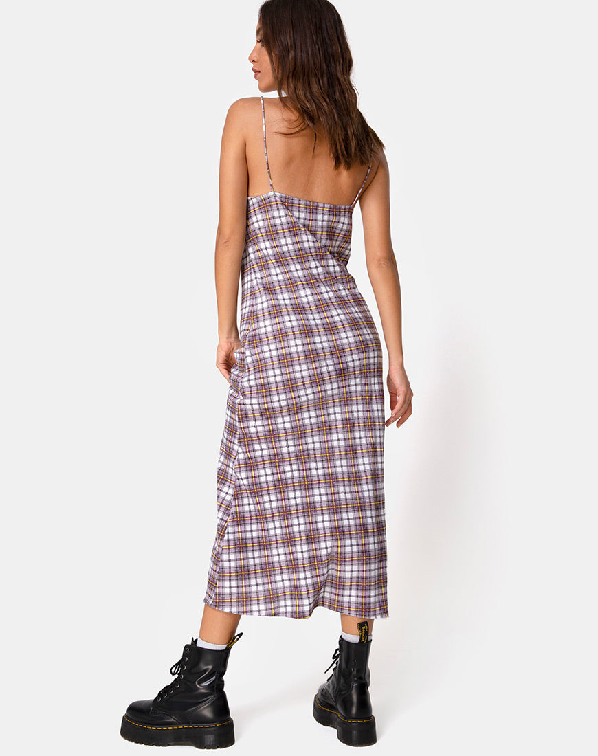Image of Julia Maxi Dress in Grunge Check Purple