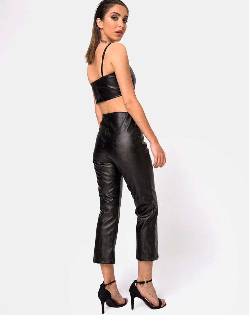 Image of Justine Top in Vegan Leather Black