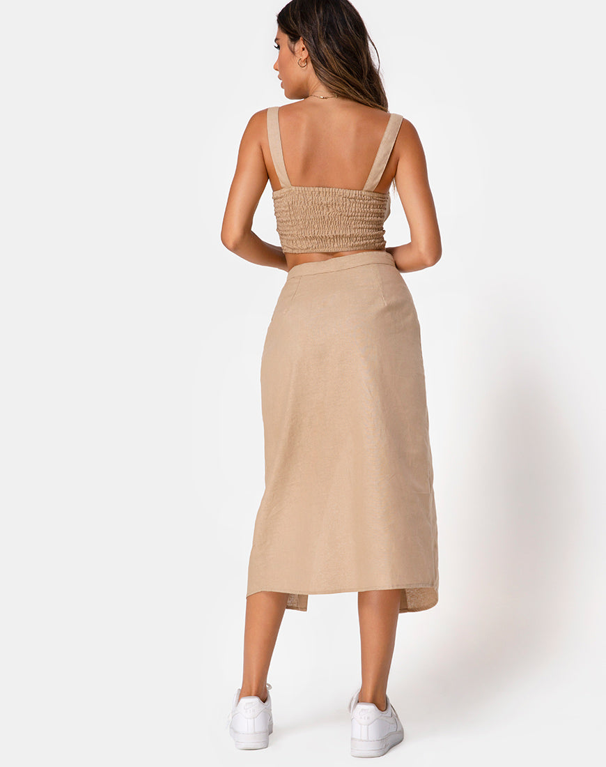 Image of Kaisa Midi Skirt in Taupe