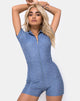 Image of Kajoon Playsuit in Blue Denim Hot Fix