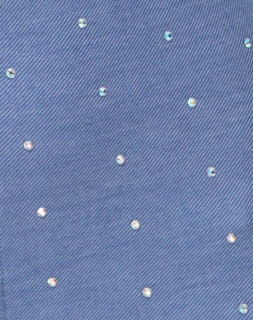 Image of Kajoon Playsuit in Blue Denim Hot Fix