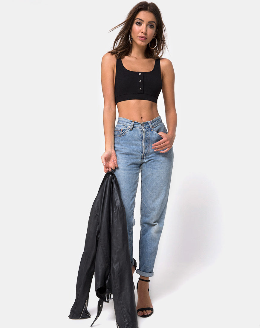 Image of Kalica Crop Top in Rib Black
