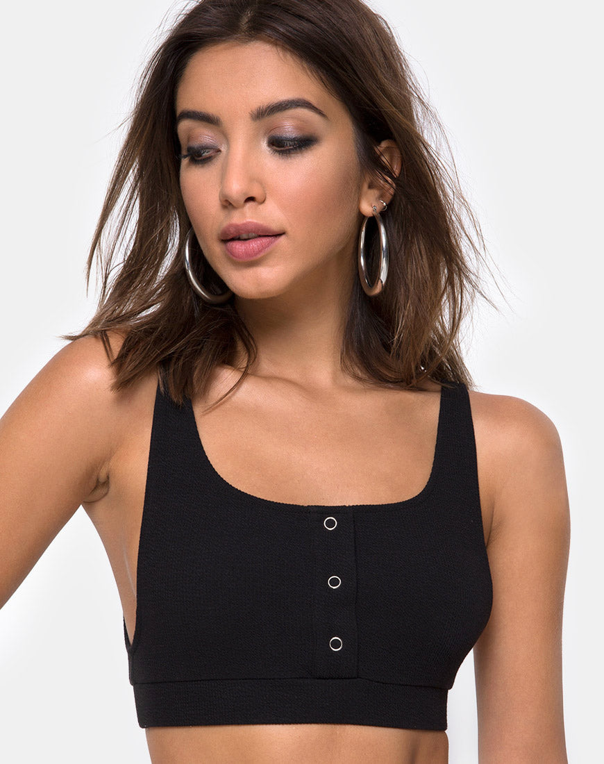 Image of Kalica Crop Top in Rib Black