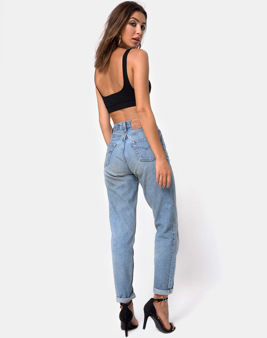 Image of Kalica Crop Top in Rib Black