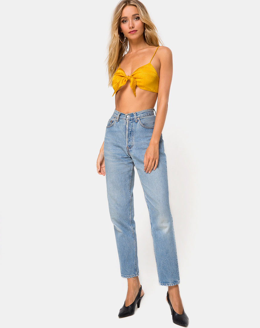 Image of Kasen Bralet in Satin Mustard