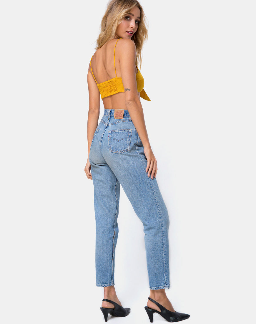 Image of Kasen Bralet in Satin Mustard