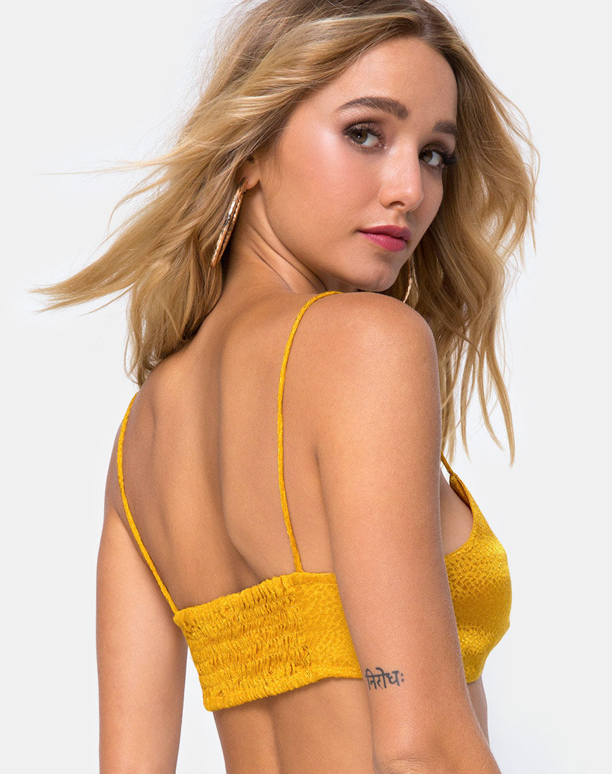 Image of Kasen Bralet in Satin Mustard