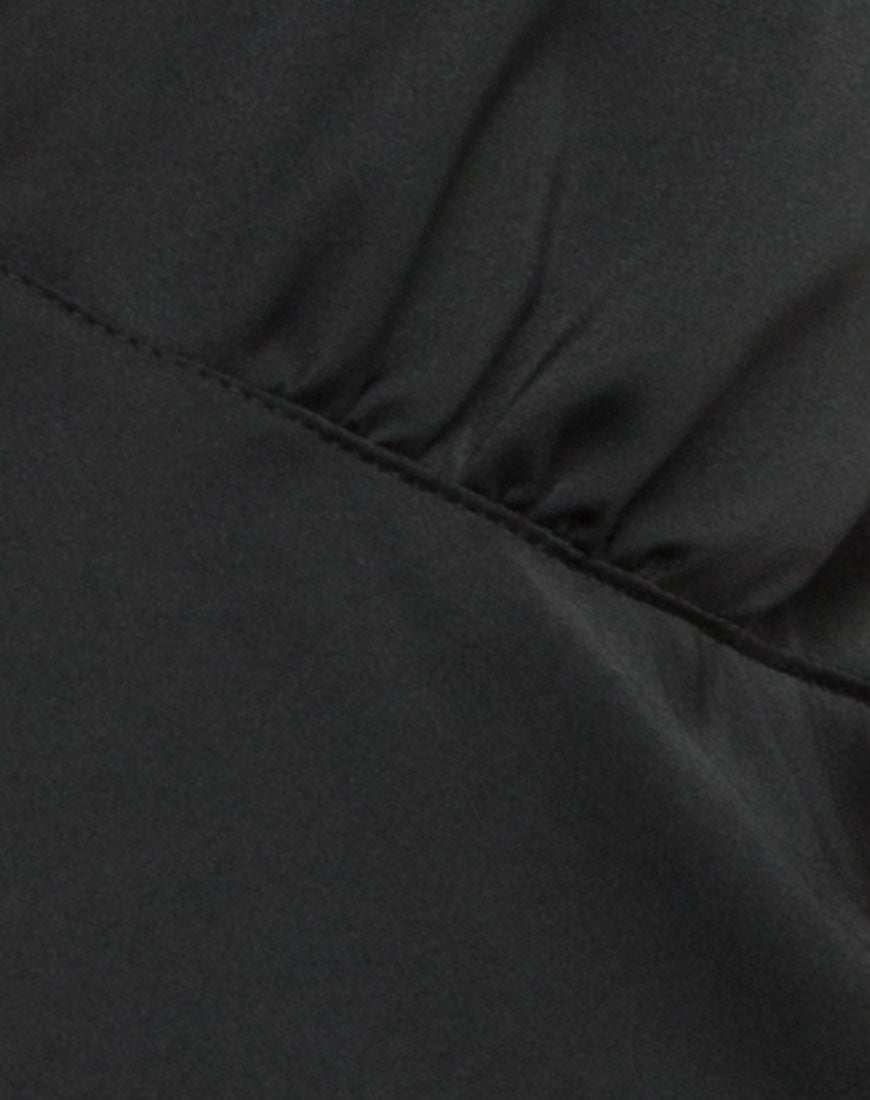 Image of Katsma Strappy Playsuit in Satin Black