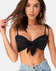 Image of Kave Bralet Top in Satin Rose Black