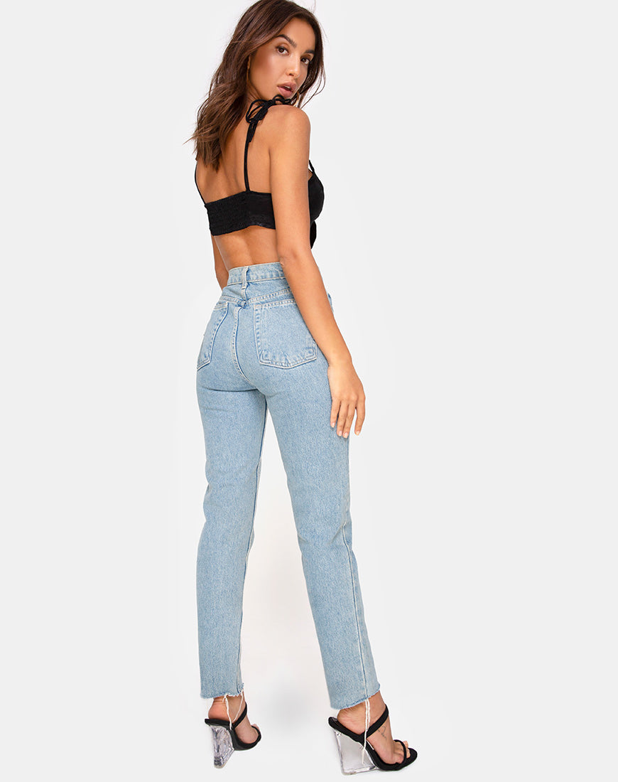 Image of Kave Bralet Top in Satin Rose Black