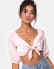 Image of Kavida Crop Top in Satin Dusty Rose