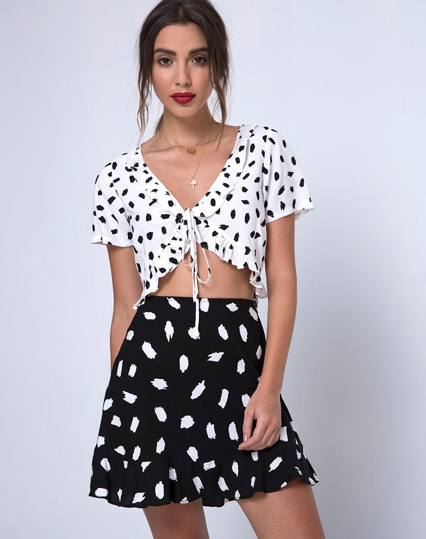 Kaykay Skater Skirt in Diana Dot Black