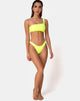 Image of Keila Bikini Bottom in Coated Lime