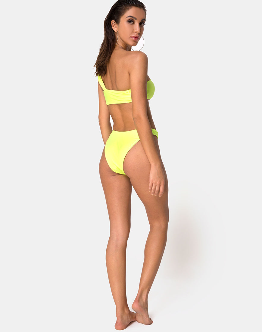 Image of Keila Bikini Bottom in Coated Lime