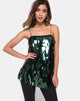 Image of Keke Long Top in Dangle Sequin Forest Green