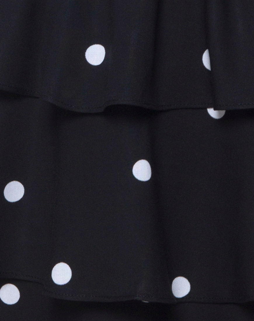 Image of Kepsibelle Dress in Black and White Polkadot
