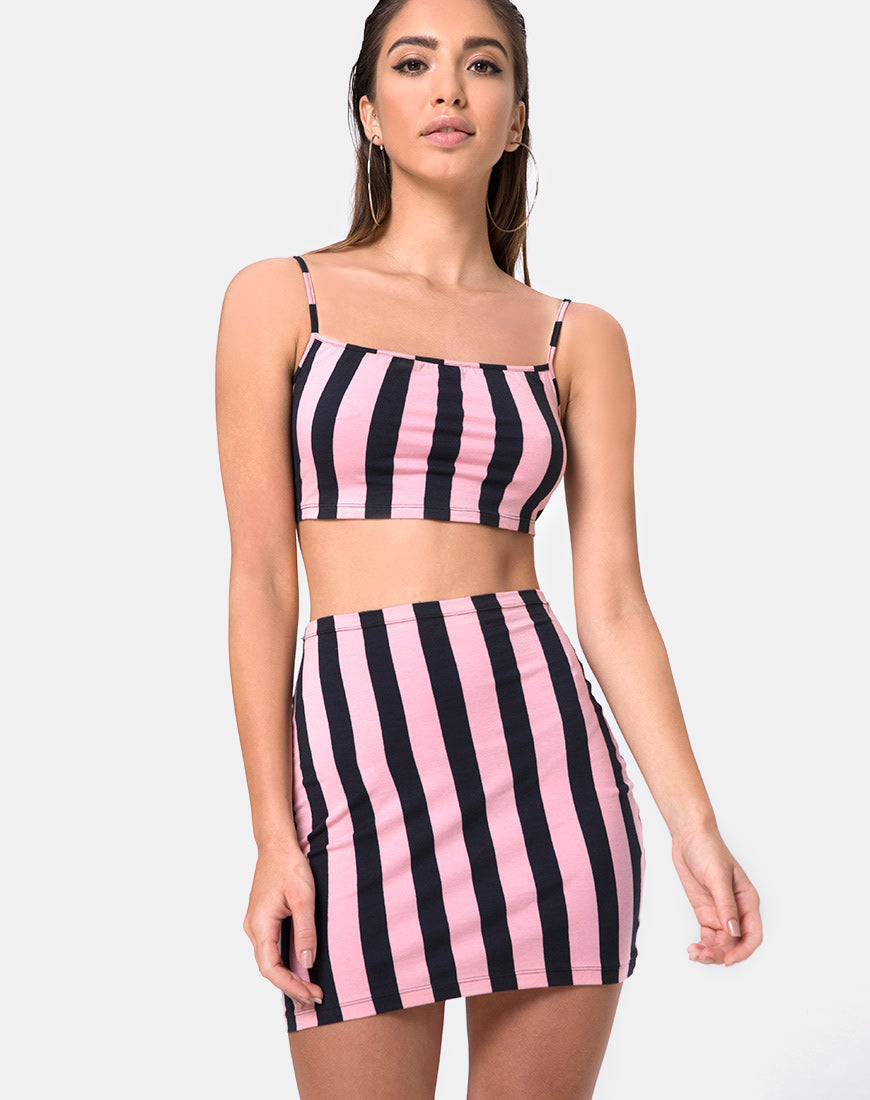 Image of Kimmy Bodycon Skirt in Campbell Stripe