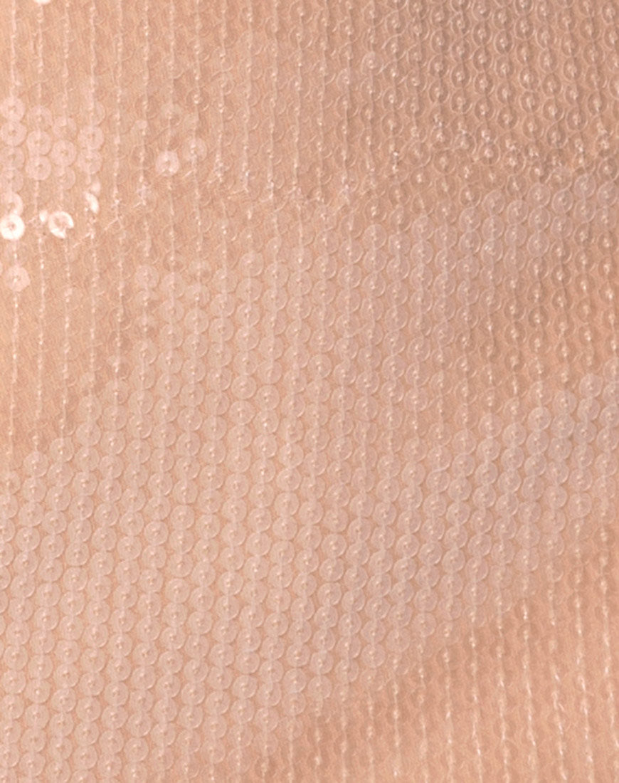 Image of Champo Crop Top in Camel with Clear Sequin