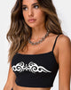 Image of Kini Crop Top in Black with White Tribal Placement