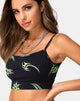 Image of Kini Top in Black with Tribal Repeat