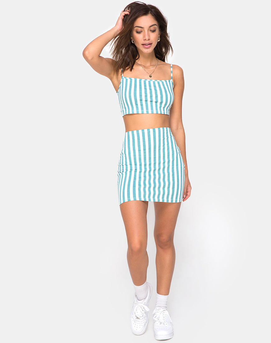 Image of Kimmy Mini Skirt in Mid Stripe