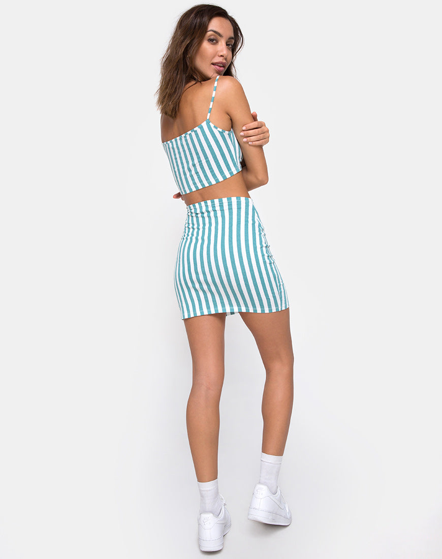 Image of Kimmy Mini Skirt in Mid Stripe