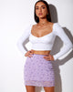 Image of Kinnie Mini Skirt in Love Bloom Flock Lilac