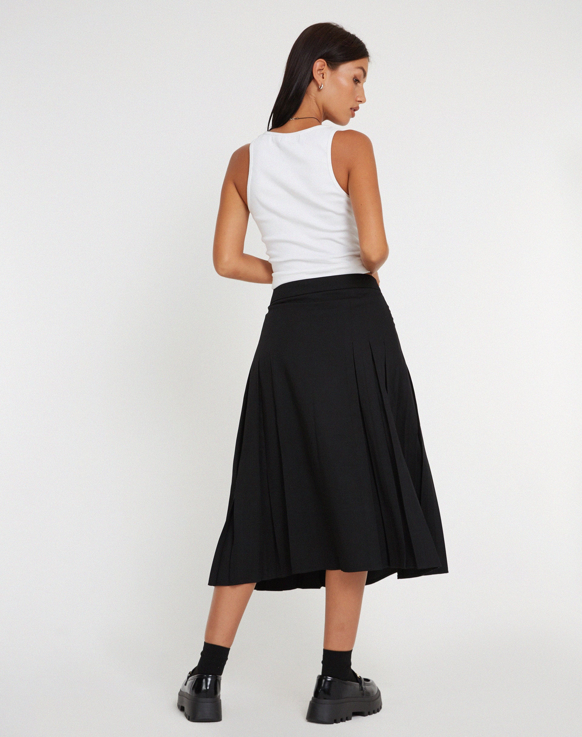 image of Kozani Midi Skirt in Black