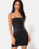 Image of Kozue Mini Dress in Satin Black