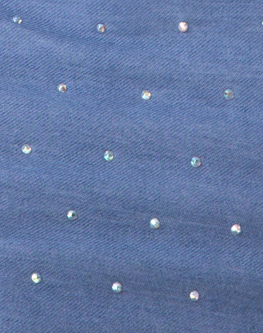 Image of Kozue Dress in Blue Denim Hot Fix