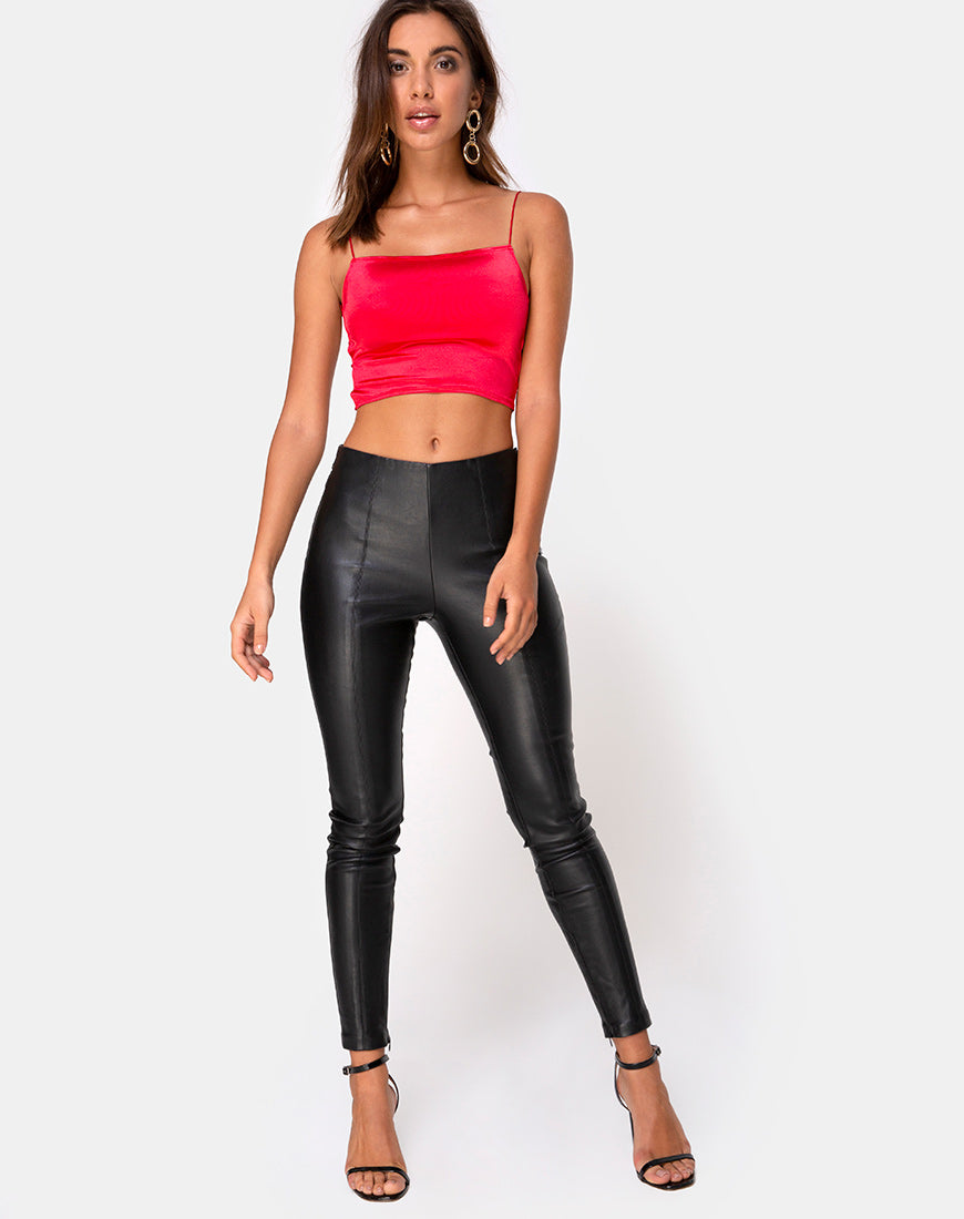 Image of Ozka Crop Top in Satin Red