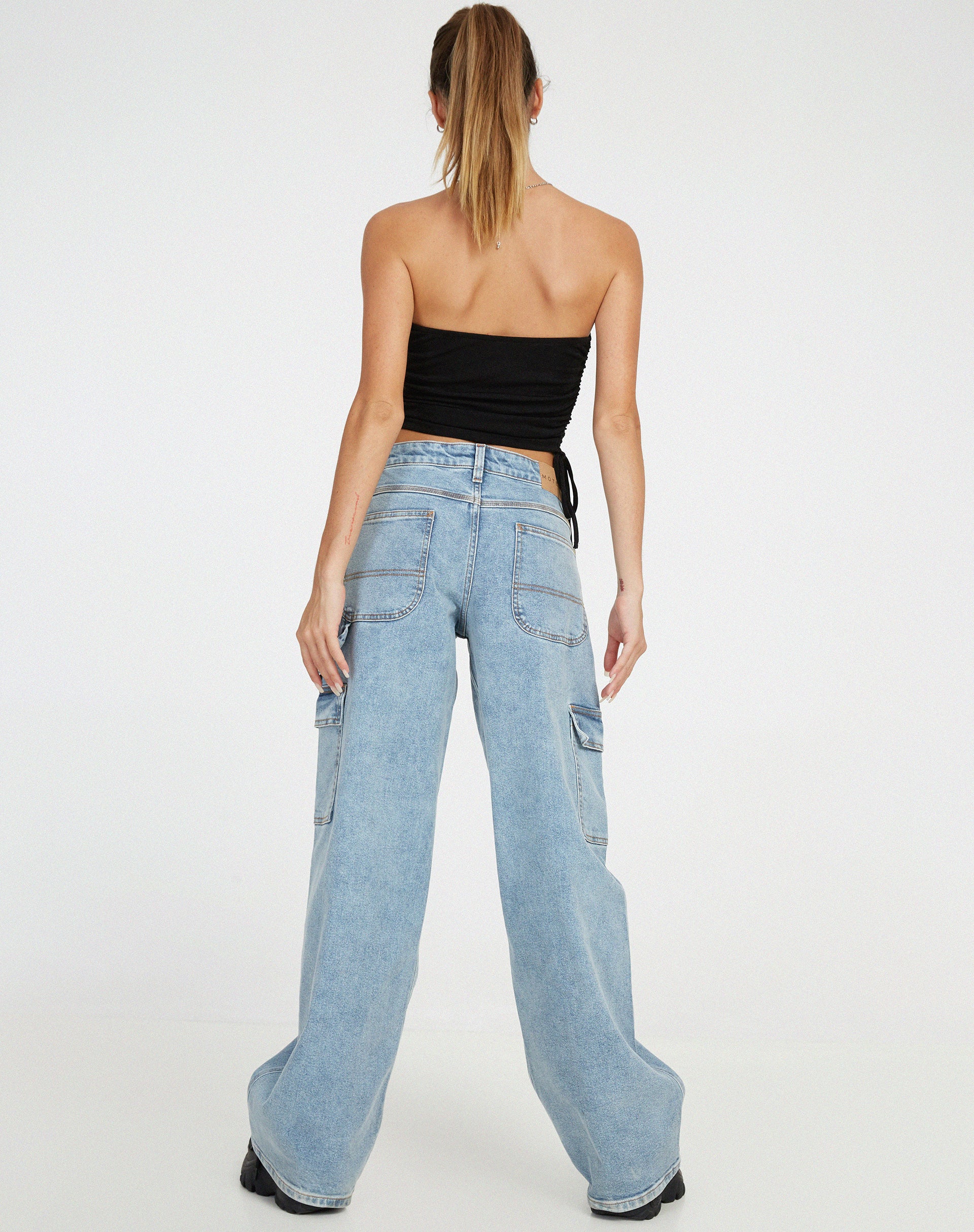 image of Kuincy Crop Top in Black Diamante Bucklea