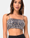 Image of Kylie Crop Top in Leopard Clear Sequin