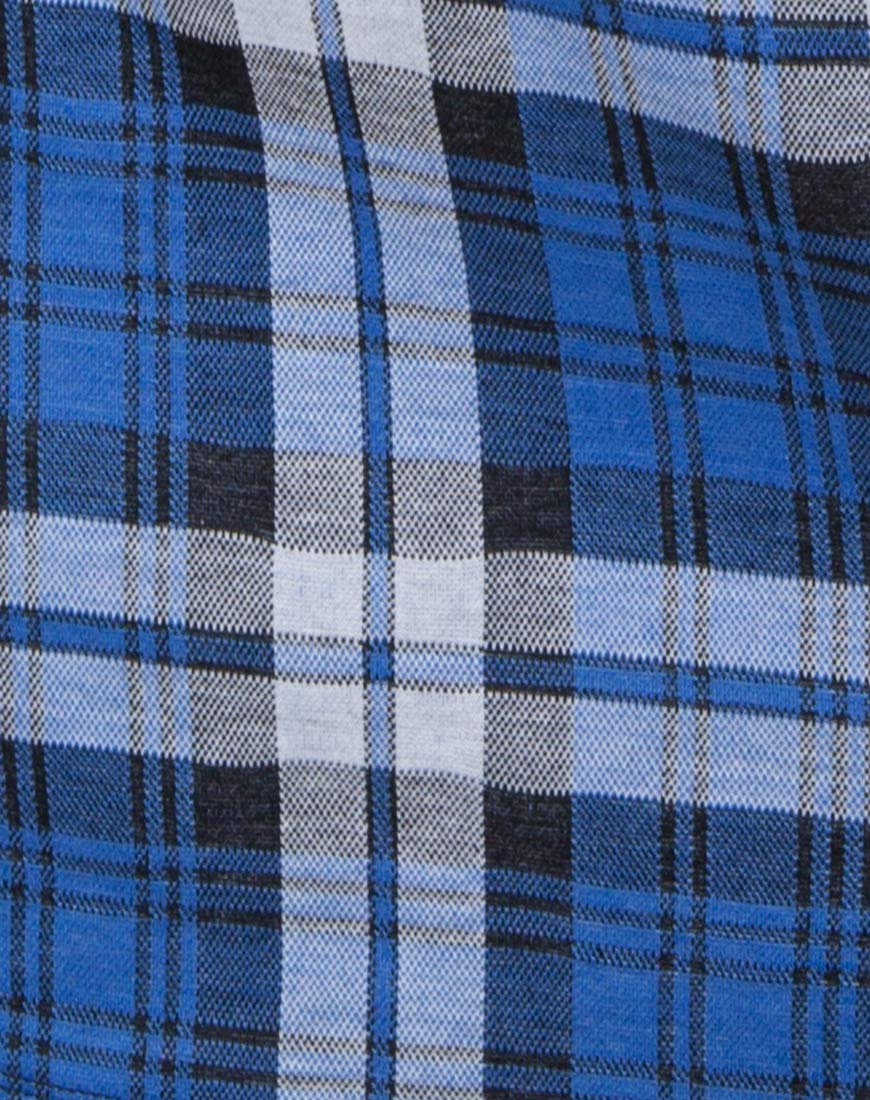 Image of Dina Mini Skirt in Stretch Plaid Blue