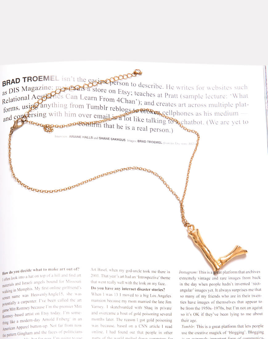 Image of Necklace in Gold Letter L