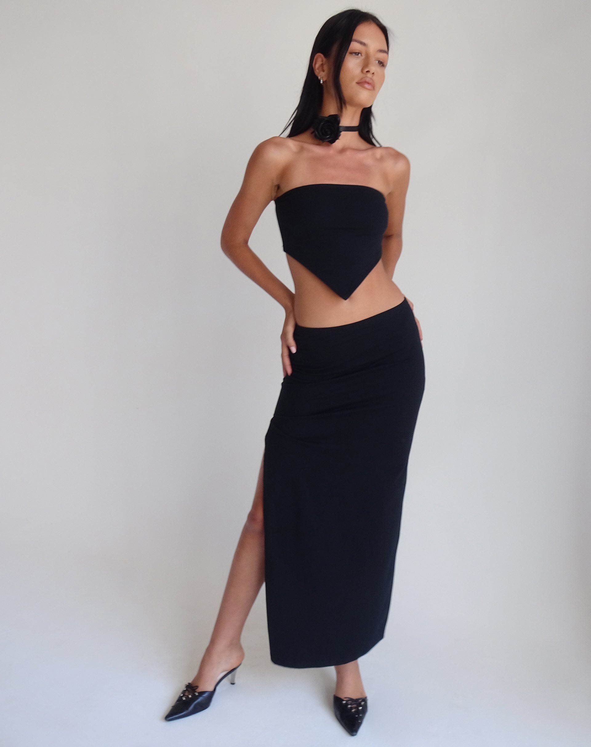 Bandeau top sales maxi dress