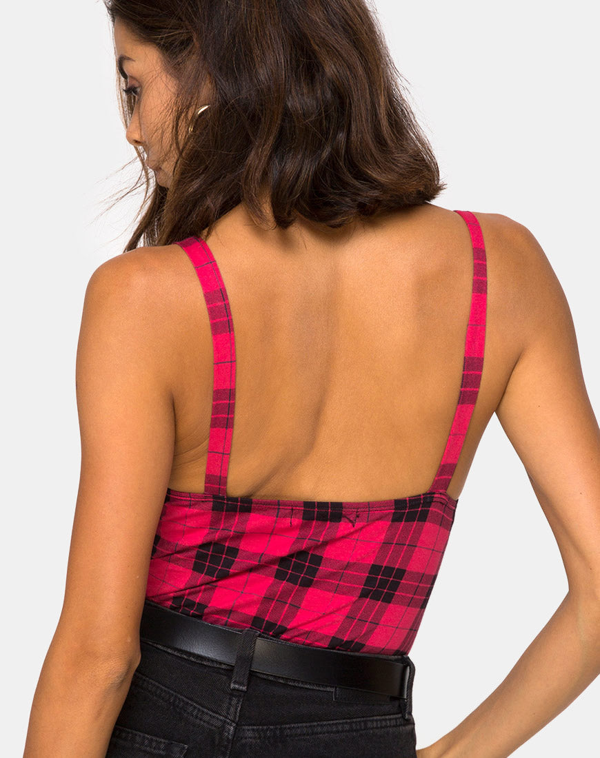 Lantas Bodice in Winter Plaid Red Black
