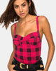 Image of Lantas Bodice in Winter Plaid Red Black