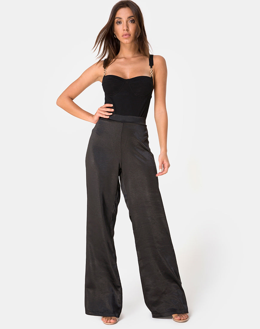 Image of Lantas Bodice in Black with Metal Chain