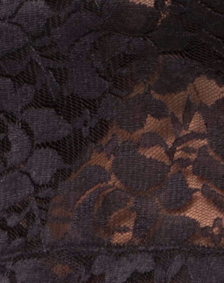 Image of Lara Crop Top in Rose Lace Black