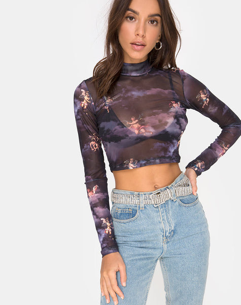 Black angel mesh top on sale