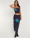 image of Lassie Midi Skirt in Navy Placement Flower
