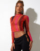 image of Lathia Crop Top in Solarized Orange and Pink