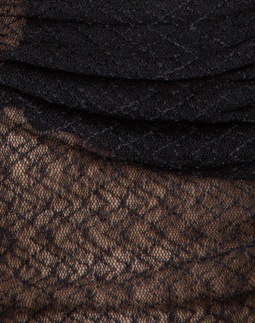 Image of Launa Mini Dress in Lacey Knit Black