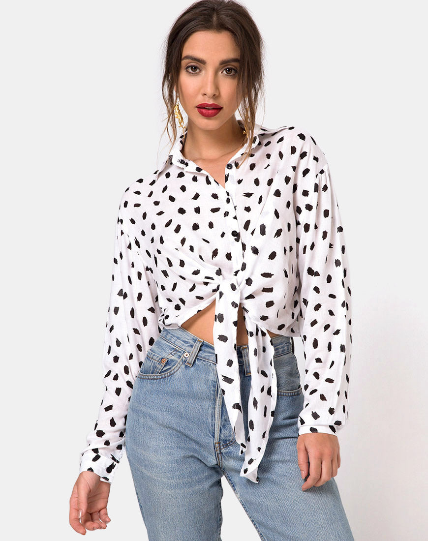 Lauv Shirt in Diana Dot White