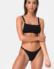 Image of Leema Bikini Top in Black Rib
