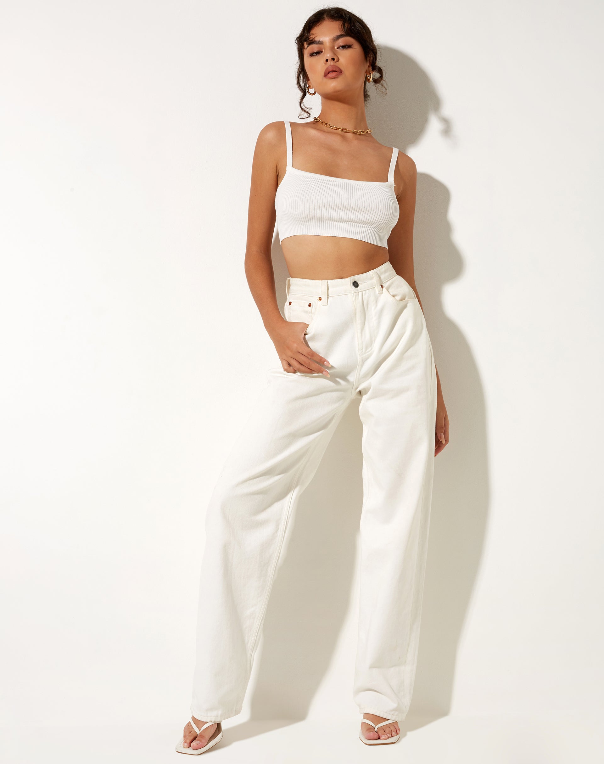 Image of Lemia Bralette Top in Rib Star White
