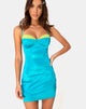 Image of Lesty Dress in Aqua with Lime Lace