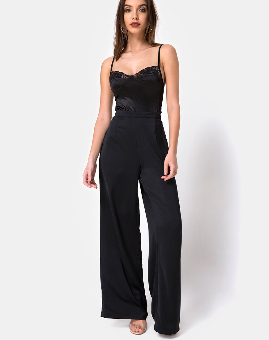 Image of Letta Bodice in Black with Lace Trim