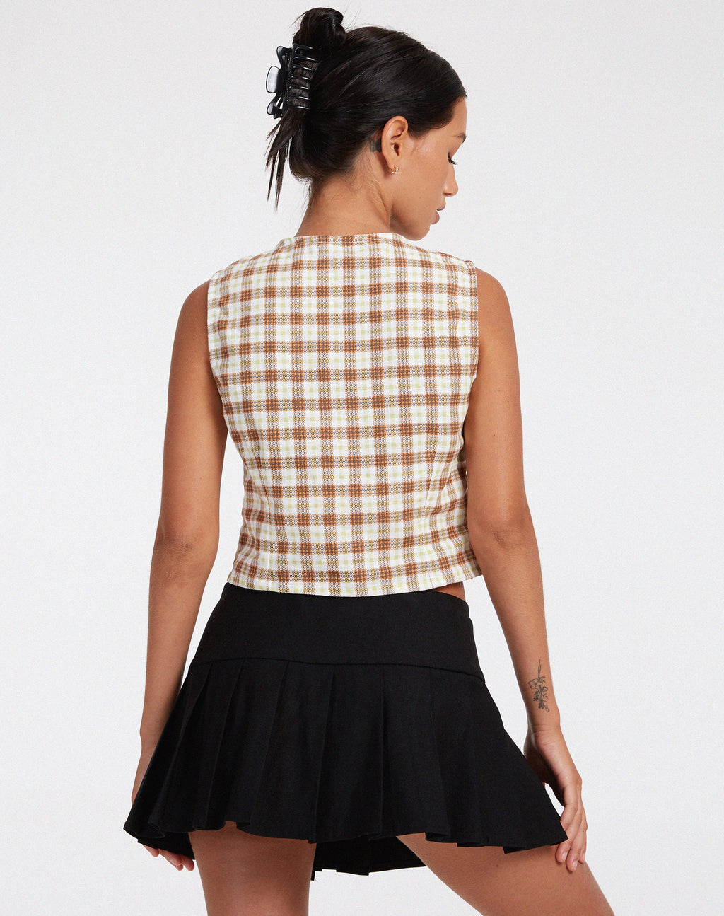 Ley Top in Yellow and Brown Check